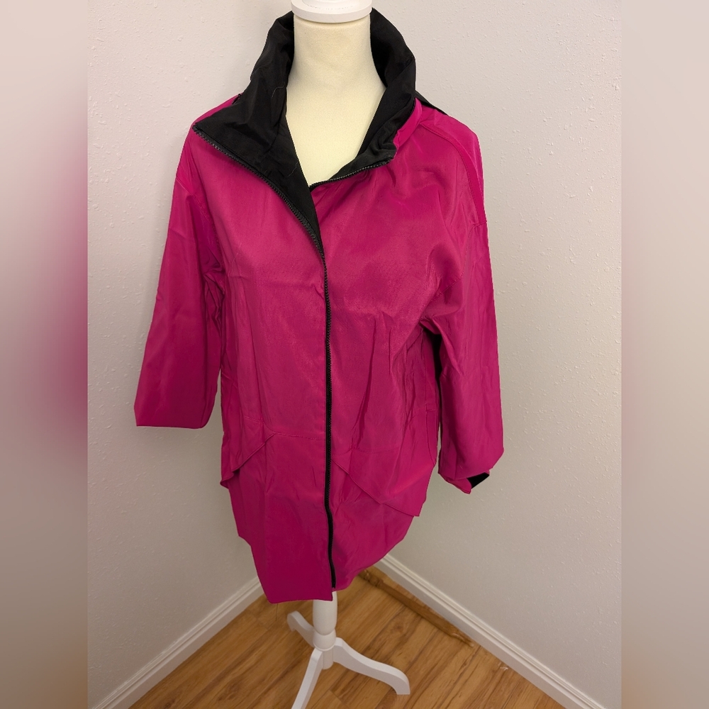 Women's Mycra Pac Jacket Women Rose / Black Reversible Raincoat NWT